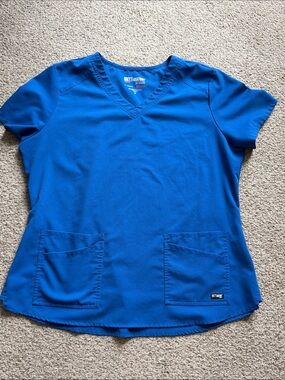 Grey's Anatomy Women's V-Neck Scrub Top in Royal Blue